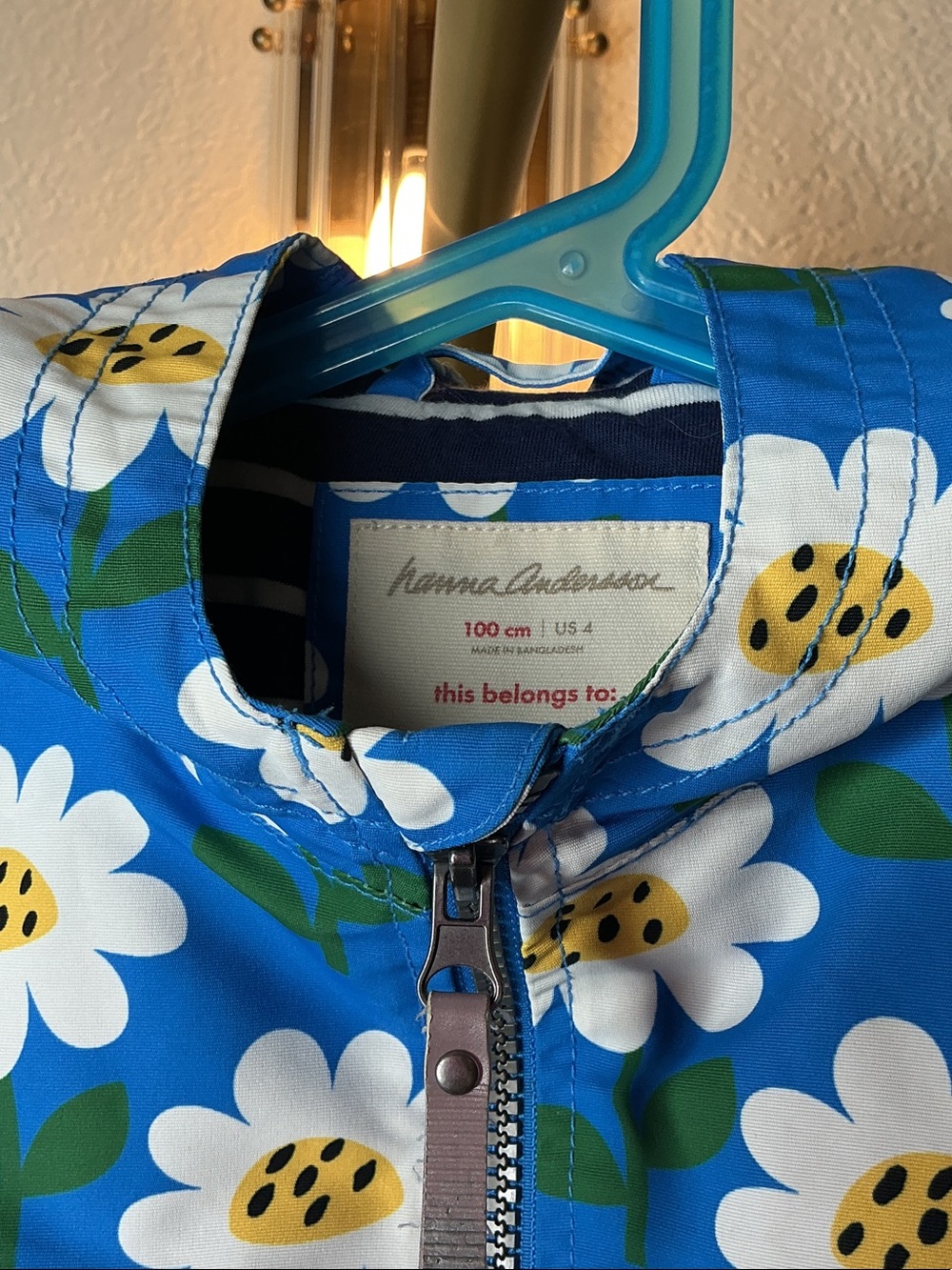 Hanna Andersson Blue Daisy Raincoat - Picture 2 of 16